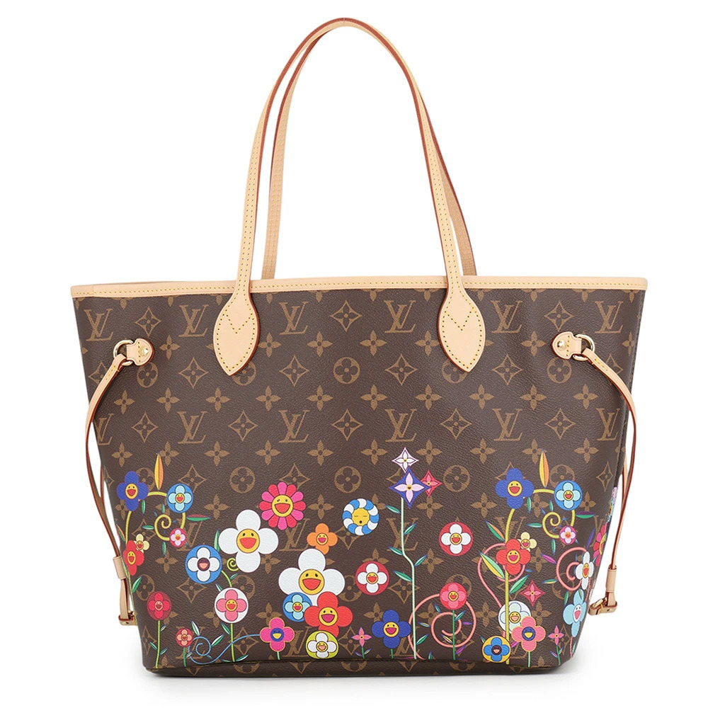 Louis Vuitton Monogram Tote Bag LV TM Neverfull Pouch Canvas Leather Brown